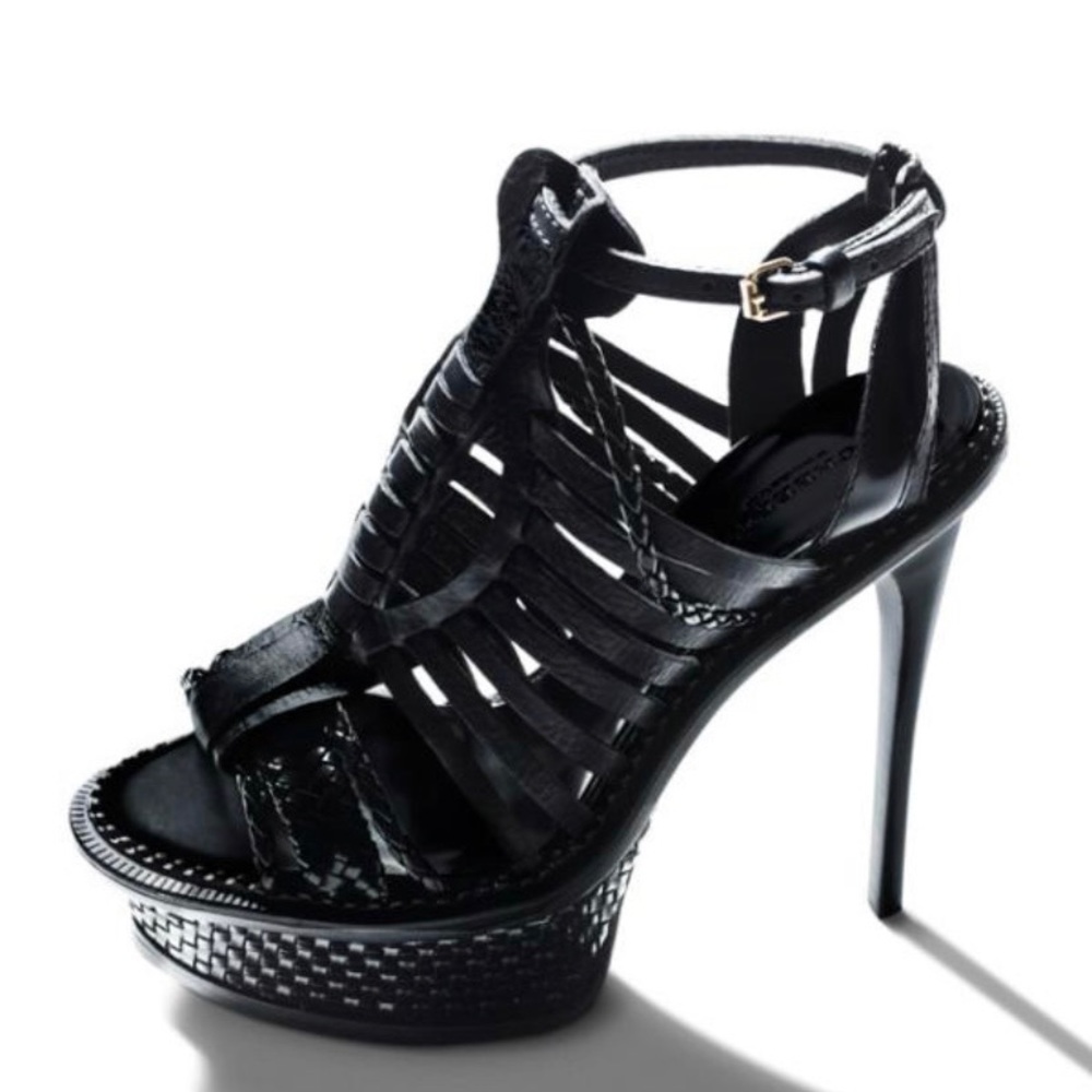 burberry black plaits ryder 140 sandal platforms